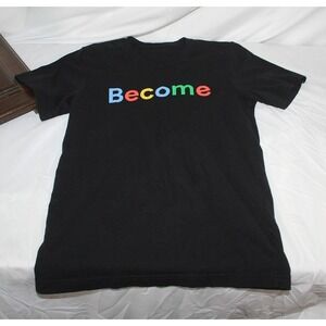 Google Men's S Black Become Logo Graphic T-Shirt Cotton Coffee Shop Cred